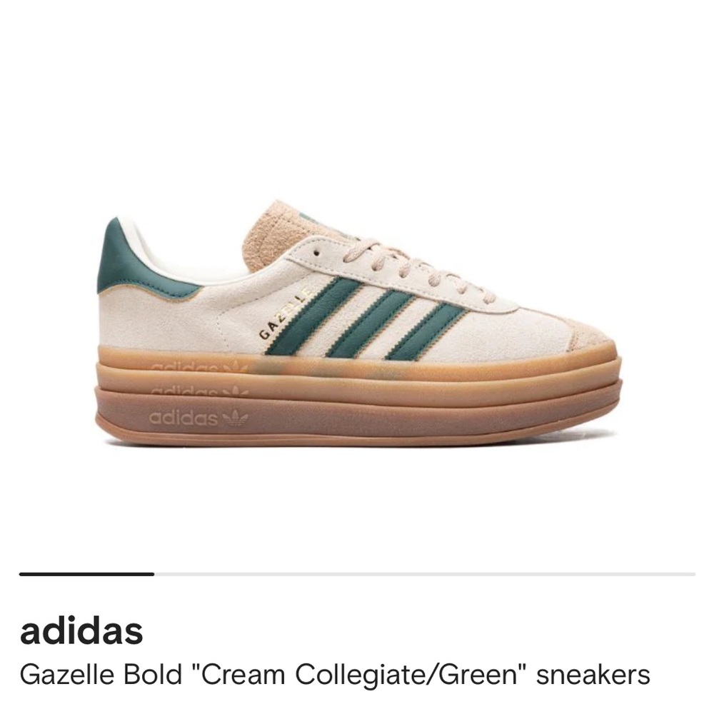 Adidas Gazelle Bold "Cream Collegiate/Green" sneakers - Size 8